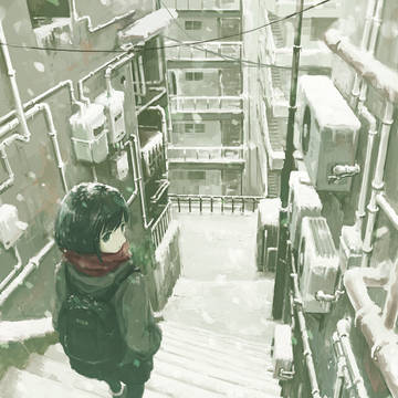 雪の降る朝