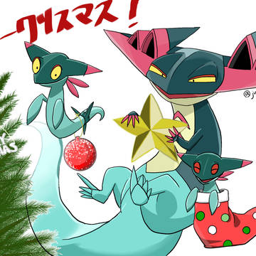 クリスマスの飾り付けをするドラパルト