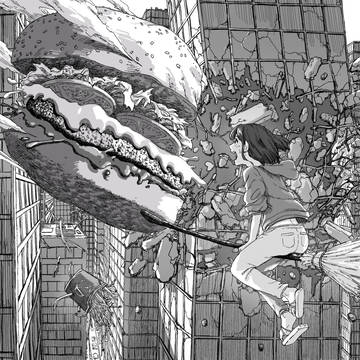 フライング・ハンバーガー VS 魔女っ子JK