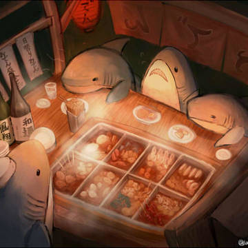 おでん屋台のサメくん