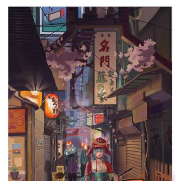百鬼夜行，武士，桜の花，switch