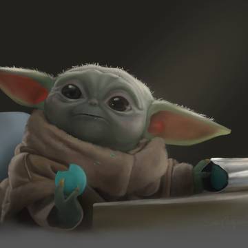 Grogu want Blue Macarron