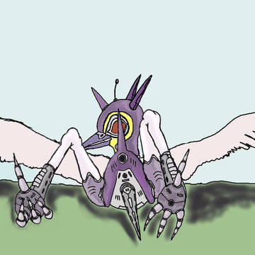 Sketch bird crash