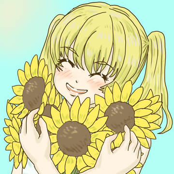 ひまわりと女の子🌼