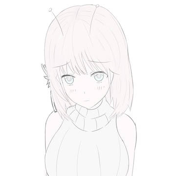 海音 まなか - midlength hair sketch