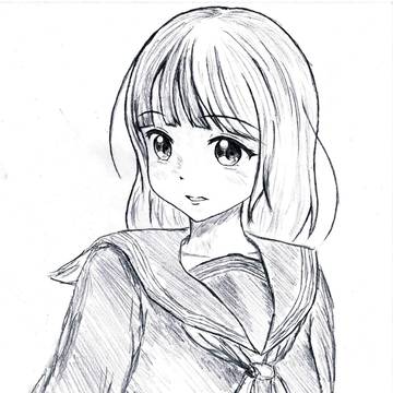 女の子描いてみた゜。