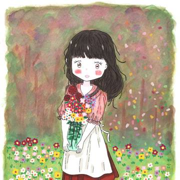 お花に囲まれて