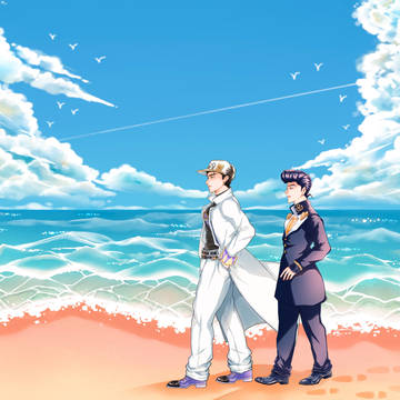 与承太郎先生一起在海边散步