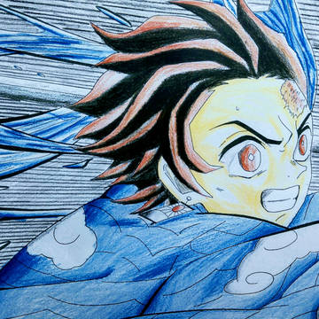 竈門炭治郎　塗り絵