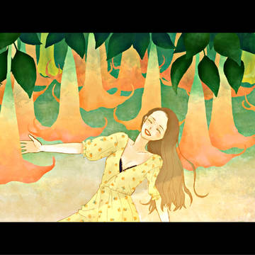 ある夏の日、花の真似をする君