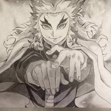 煉獄杏寿郎　鉛筆描き　鬼滅の刃