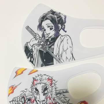 鬼滅の刃、手描きマスク販売してます