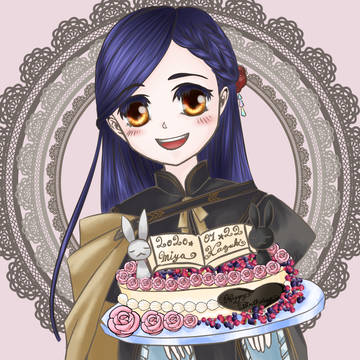 本好きお誕生日お祝い絵