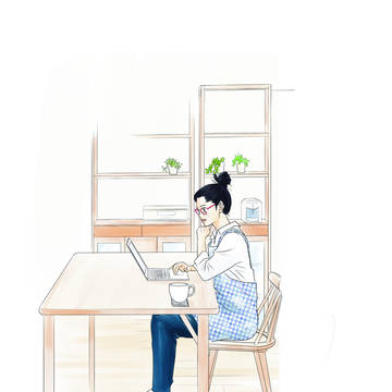 リビングで在宅中