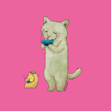 コップを舐めるねこ