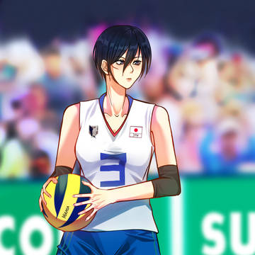 Mikasa as volleyball player