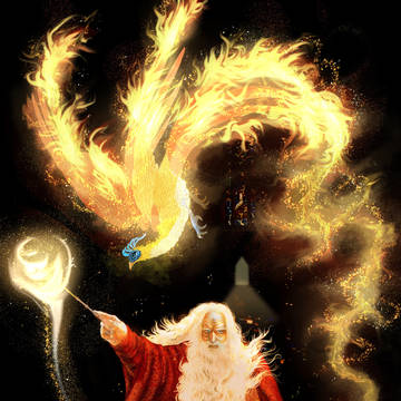 Dumbledore and Fawkes