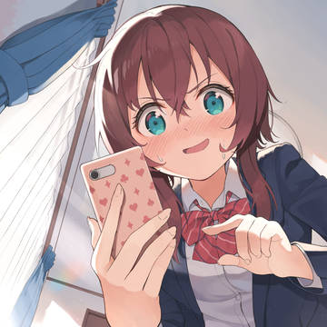 朝起こしに来たけどなかなか起きないのでこっそり寝顔を撮る幼馴染