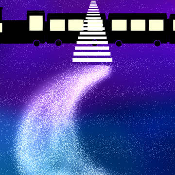宇宙と機関車と道