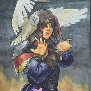 마법사 수채화