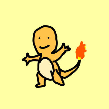 自分の絵でポケモン図鑑を作る ヒトカゲ