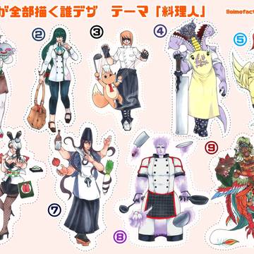 #主催が全部描く誰デザ・2021/1/30・テーマ「料理人」
