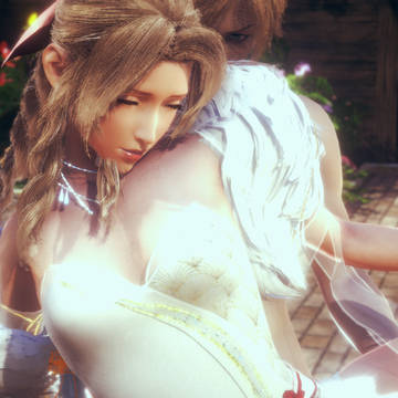 Cloud and aerith in the garden