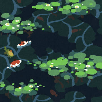 背景ワンドロ「池」メイキングgif