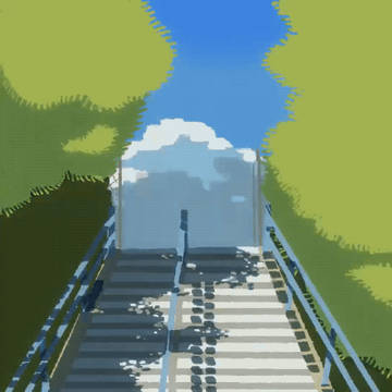 背景ワンドロ「階段」メイキングgif