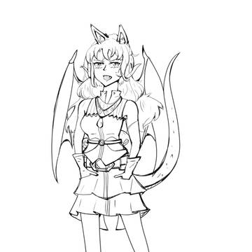 bahamut (linework) (original)