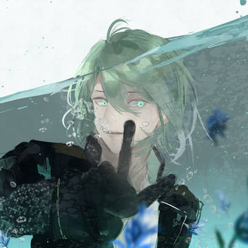 under the water