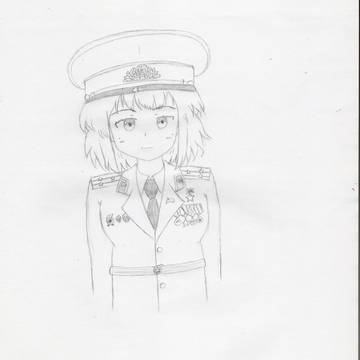Anime girl - Soviet Army uniform