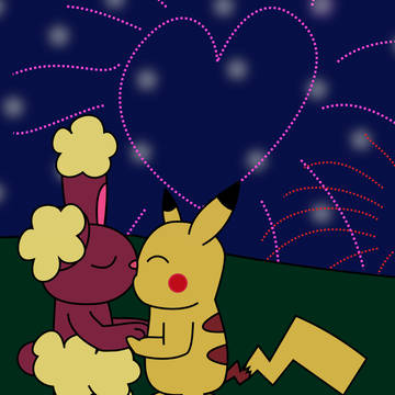 ピカチュウとミミロルの新年
