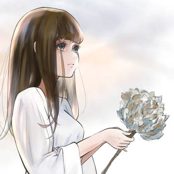 黄昏れる女性