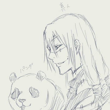 真人とパンダと色々落書き