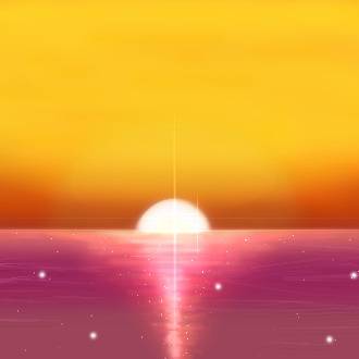 夕陽下的海