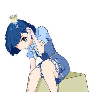 それっぽい仕草をする藍色ばんか