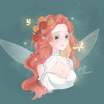 Red hair fairy girl