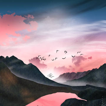 Pink sky at dawn