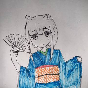 扇子持ってる獣耳娘