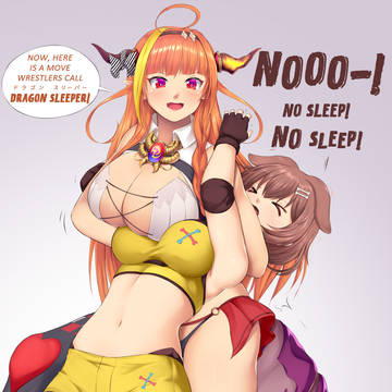 ホロプロレスイラスト ココvsコロネ