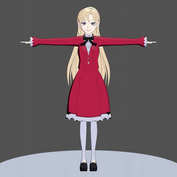 Blenderで桂華院瑠奈（トゥーンシェーディング）
