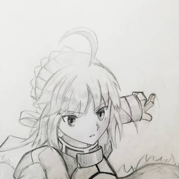 セイバー　白黒