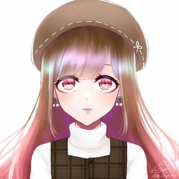 グレデーションカラー女の子　少女