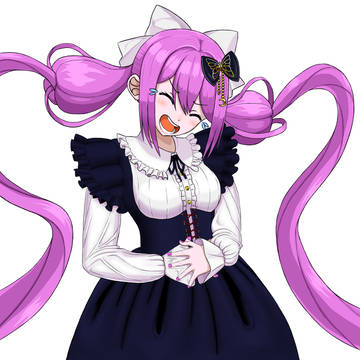ゴスロリでお腹を抱えて笑うりつきん