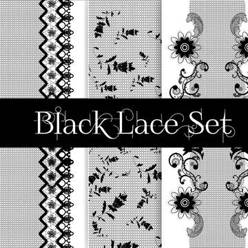 Black lace Set |黒いレースセット フリー素材