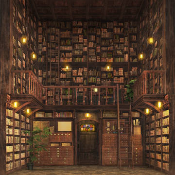 夜の図書館
