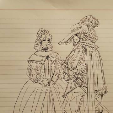 うろおぼ絵・バロックのカップルさん。