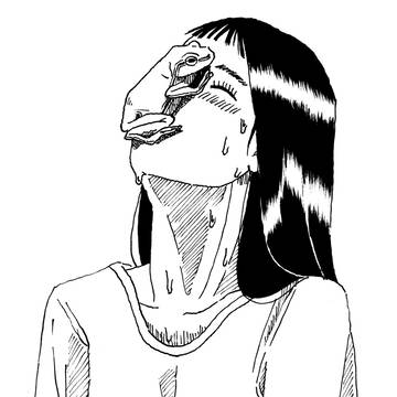 カエルと女