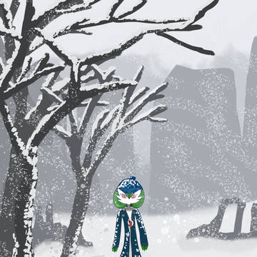 Snow in the abandoned city